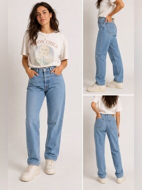 Vintage Bugle Boy Jeans 750 Light Wash Relaxed Straight Leg Denim 90s USA 32